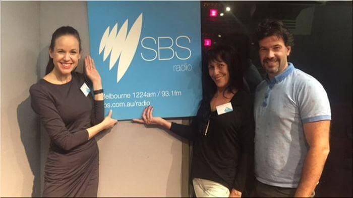 On air at SBS: Sarah Lobegeiger de Rodriguez, Dr Natalia Afeyan and Alex Pokryshevsky
